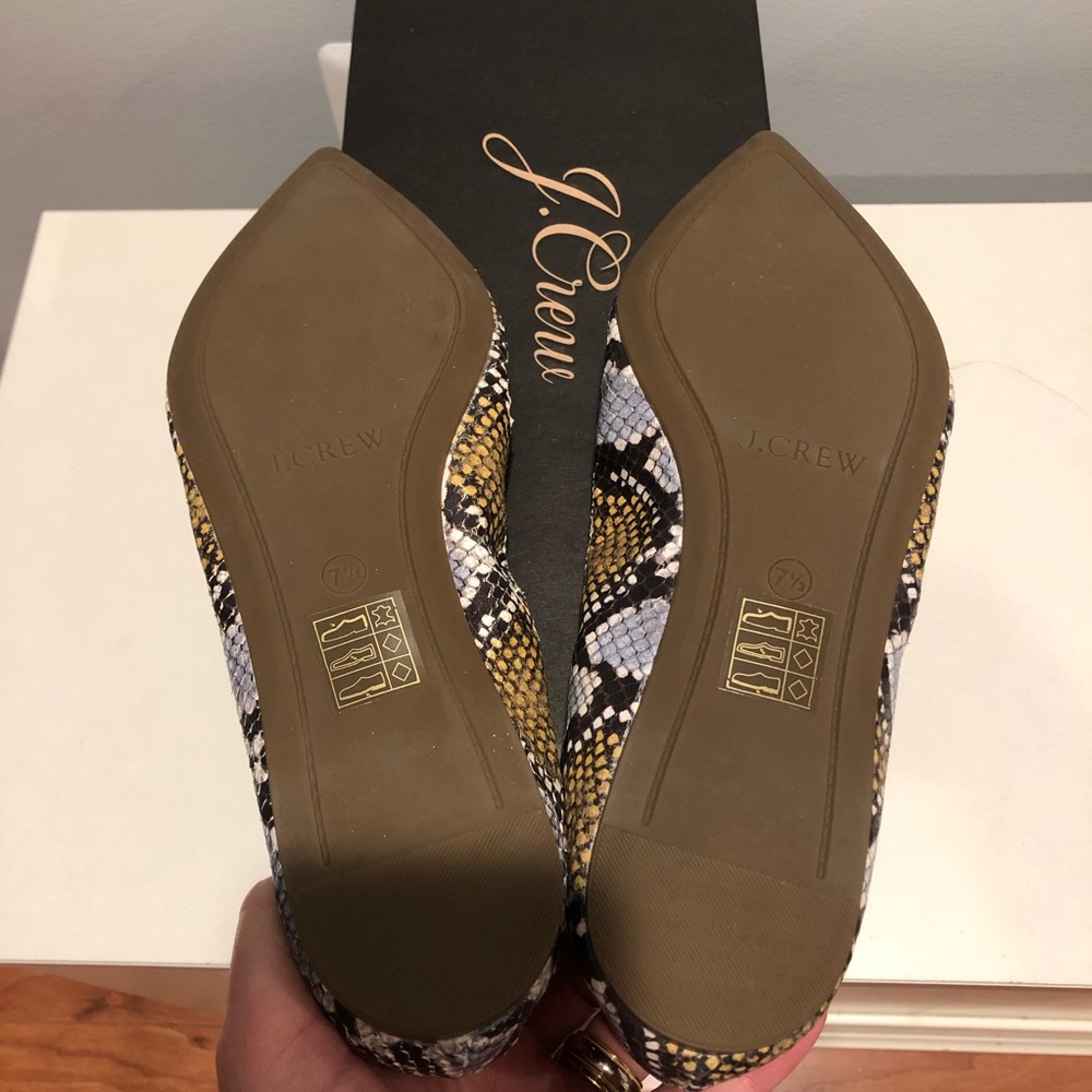 NWT J. Crew Lottie flats in snakeskin-printed - Picture 8 of 8